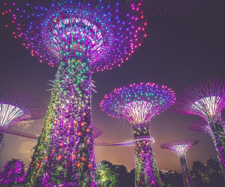 Kosmiczne ogrody Gardens by the Bay w Singapurze